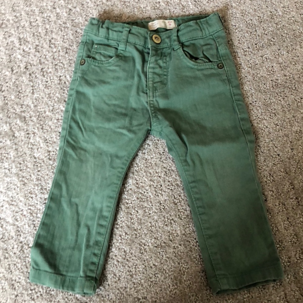 Zara light green denim